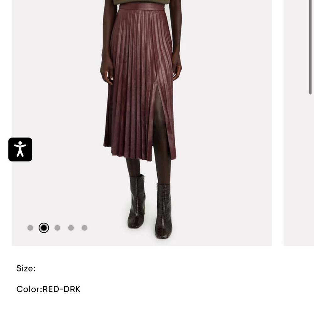 INTERMIX ZURI PLEATED VEGAN LEATHER SKIRT - 0